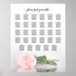Élégant Rose Rose Rose 29 Tableau Mariage