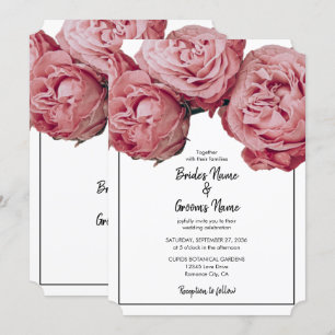 Élégant rose Roses Invitations de mariage