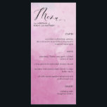 Elégant rose teintes Mariage menu<br><div class="desc">Elégant menu de mariage avec délicat teintes rose aquarelle arrière - plan et de beaux détails de calligraphie manuscrits modernes. Style contemporain, simple et élégant. Capacité de personnalisation avec votre menu, nom(s) et événement. Possibilité d'ajuster la position, la taille et le style du texte en sélectionnant "customiser plus loin". Une...</div>