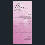 Elégant rose teintes Mariage menu<br><div class="desc">Elégant menu de mariage avec délicat teintes rose aquarelle arrière - plan et de beaux détails de calligraphie manuscrits modernes. Style contemporain, simple et élégant. Capacité de personnalisation avec votre menu, nom(s) et événement. Possibilité d'ajuster la position, la taille et le style du texte en sélectionnant "customiser plus loin". Une...</div>