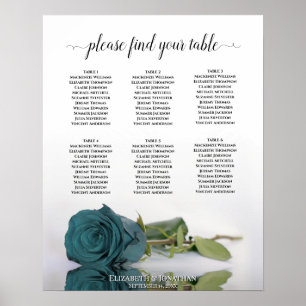 Élégant Rose Turquoise 6 Tableau Mariage Tableau d