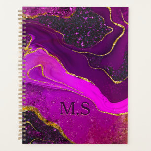Elégant rose violet marbre art faux or parties sci