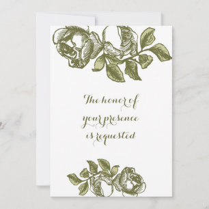 Élégant Roses d'or blanc personnalisé invitation d