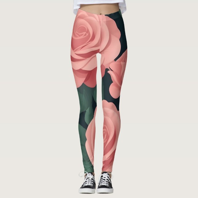 Élégant roses leggings rose sur un arrière - plan  (Devant)