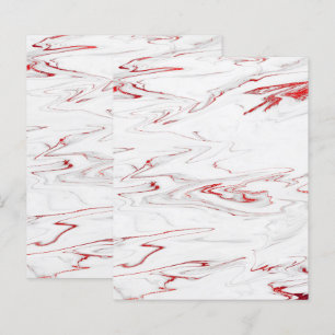 Elégant Rouge Blanc Faux Marbre Papier à gratte-ci