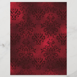 Elégant rouge Damask scrapbook Ephemera