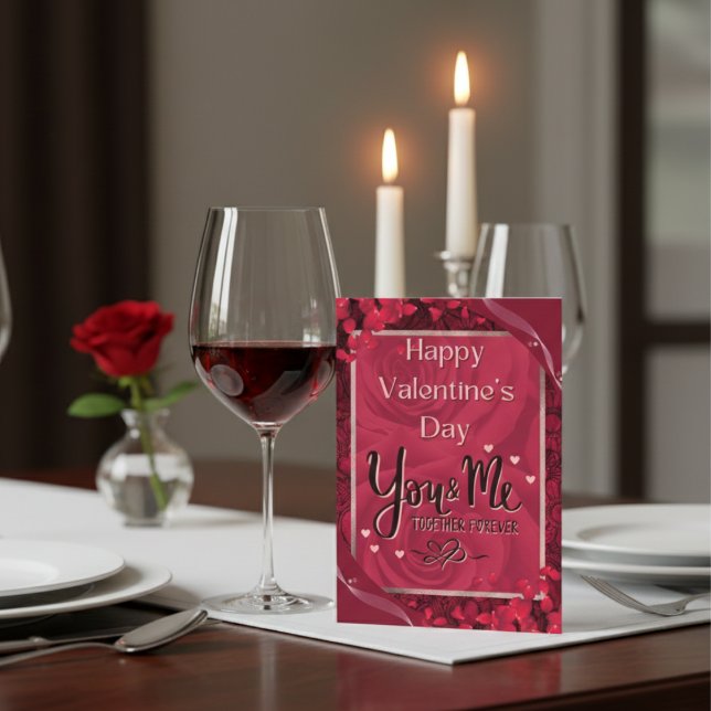 Elégant Rouge Roses Joyeux Valentines Carte Jour (Créateur téléchargé)