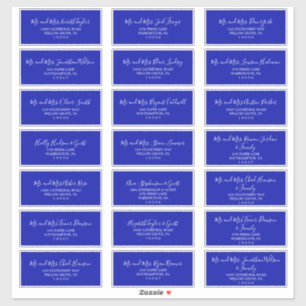 Elégant Royal Blue Mariage Étiquettes de adresse i