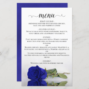 Elégant Royal Blue Rose Budget Mariage Menu