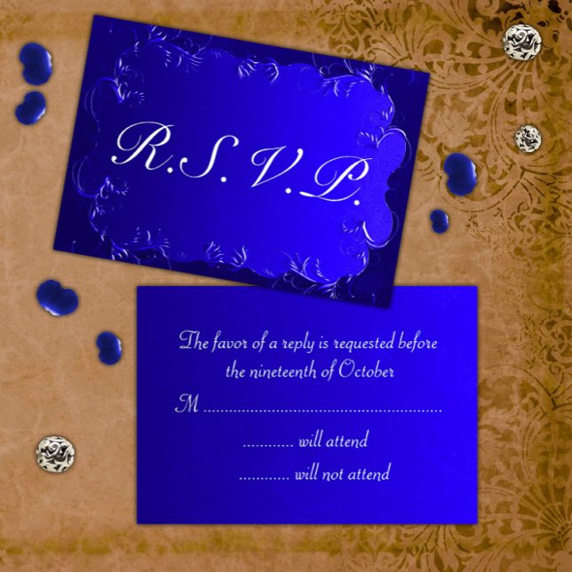 Elégant Royal Blue Wedding RSVP (Créateur téléchargé)