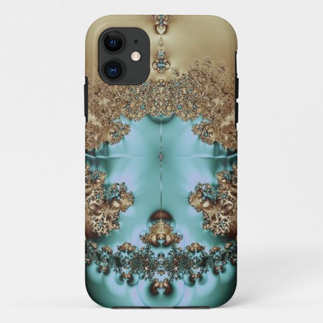 Elégant Royal Gold et Aqua Coque-Mate coque iphone (Dos)