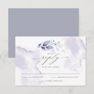 Elégant RSVP aquarelle violet de feuillage