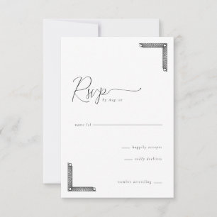 Élégant RSVP Géométrique Noir