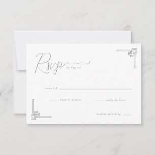 Élégant RSVP Géométrique Noir