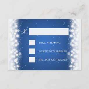 Élégant RSVP Mariage Magique Étincelle Bleu