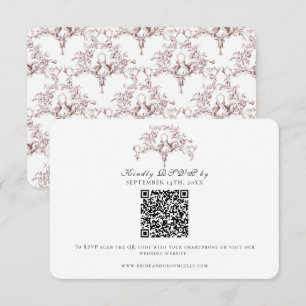Élégant RSVP Rouge Bourgogne Toile de Jouy Colombe