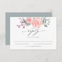 Elégant RSVP Rustic Watercolor Roses de chalet