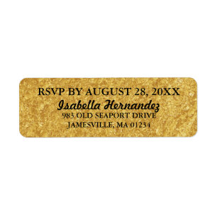 Élégant RSVP Sparkly Gold Élégant Étiquettes d'adr
