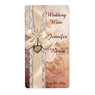 Élégant Ruban et Mariage Floral Mini Étiquettes de