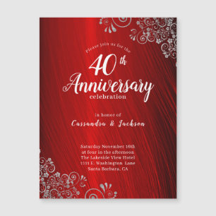 Elégant Ruby Red 40th Anniversary Invitation