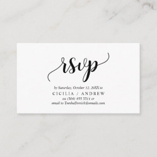 Elegant Rustic Black, Invitation RSVP, répondre