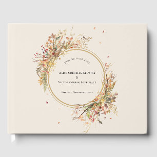 Elégant Rustic Fall Beige Mariage livre d'hôtes