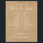 Elégant Rustic Kraft Mariage Horaire<br><div class="desc">Ce calendrier-chronologie rustique et simple et élégant de mariage kraft peut être personnalisé avec vos informations spéciales de jour de mariage dans un élégant lettrage blanc moderne. Conçu par Thisisnotme©</div>