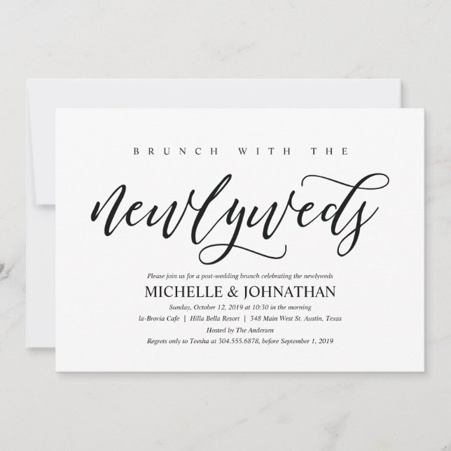 Elégant Rustic Post Mariage Brunch Invitation Card (Devant)