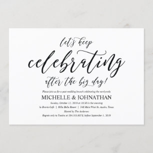 Elégant Rustic Post Mariage Brunch Invitation Card