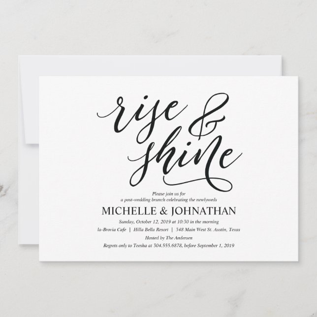 Elégant Rustic Post Mariage Brunch Invitation Card (Devant)