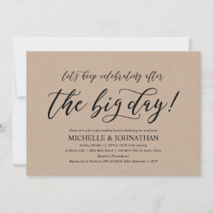 Elégant Rustic Post Mariage Brunch Invitation Card