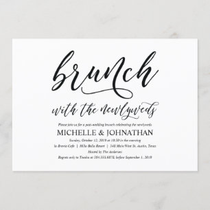 Elégant Rustic Post Mariage Brunch Invitation Card