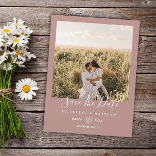 Elégant Rustic Rose Photo Mariage Enregistrer La D