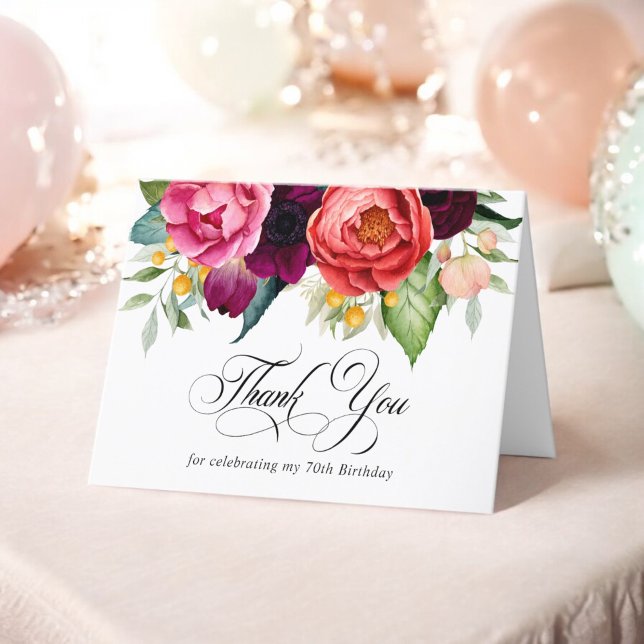 Elégant Rustique Floral 70e anniversaire Merci (Créateur téléchargé)