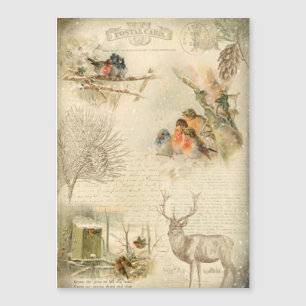 Élégant Rustique Vintage Noël Woodland Collage