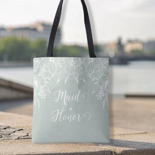 Élégant sac à main floral de mariage vert et blanc