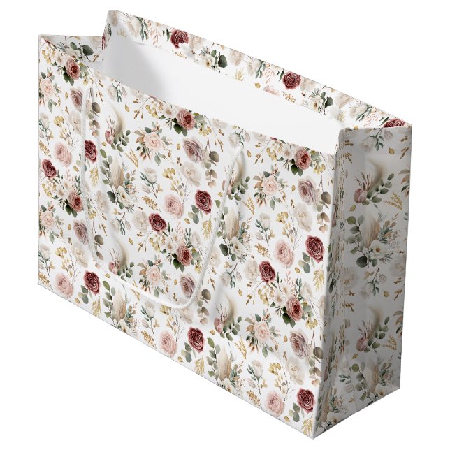 Elégant sac cadeau de automne floral pour Fête des (Devant Angle)