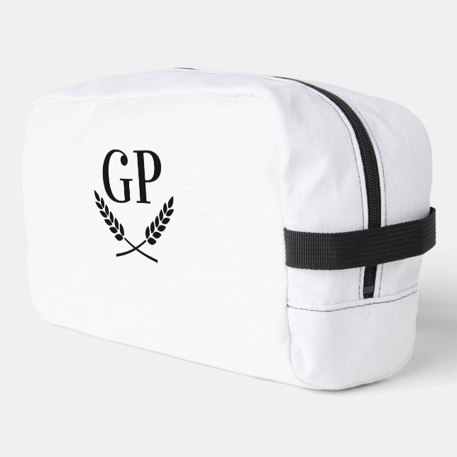 Élégant sac de toilette monogramme de logo en crèm (Coin gauche)