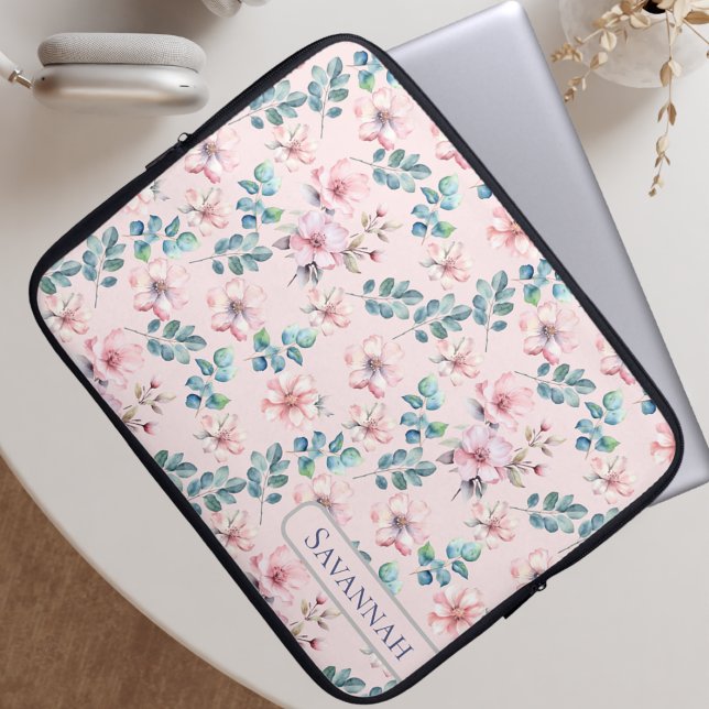 Élégant sac floral bleu rose électronique (Créateur téléchargé)