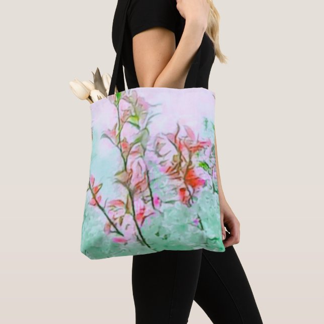 Élégant Sac fourre-tout classique en fleurs de cer (De près)