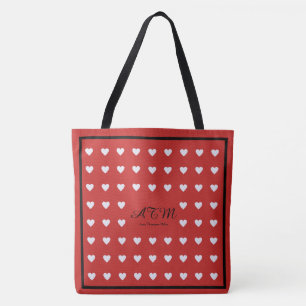 élégant sac fourre-tout de monogramme rouge avec c