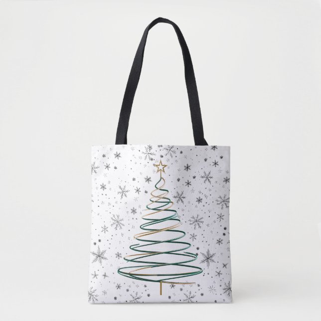 Élégant Sac fourre-tout de sapin de Noël Spiral (Devant)