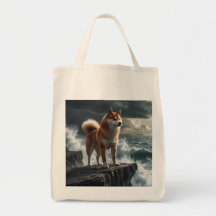 Élégant Sac fourre-tout d'épicerie Shiba Inu