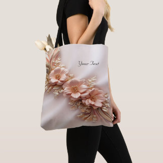 Élégant Sac fourre-tout Floral De Pêche Orange