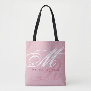élégant sac fourre-tout monogramme tout-en-un rose