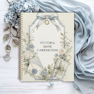 Élégant sage floral bleu français personnalisé 