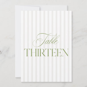 Elégant Sage Green & Beige Mariage Numéro de table