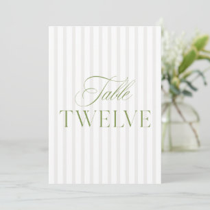 Elégant Sage Green & Beige Mariage Numéro de table