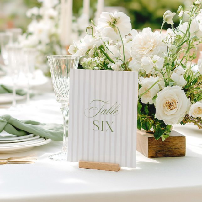 Elégant Sage Green & Beige Mariage Numéro de table (Elegant Sage Green & Beige Wedding Table Number)
