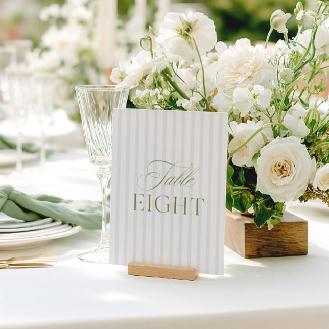 Elégant Sage Green & Beige Mariage Numéro de table (Elegant Sage Green & Beige Wedding Table Number)